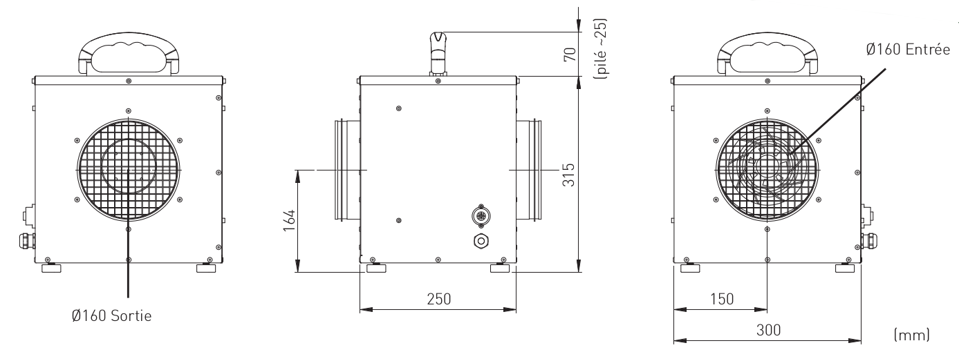 Dimensions PB-10 Dimensions accessoire Booster BP10
