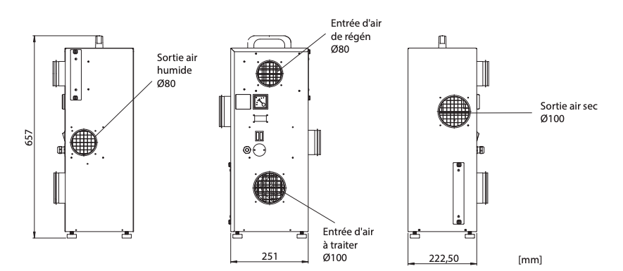 Dimensions déshumidificateur industriel DC-10