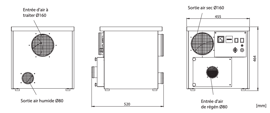 Dimensions déshydrateur DC-31 T10/T16