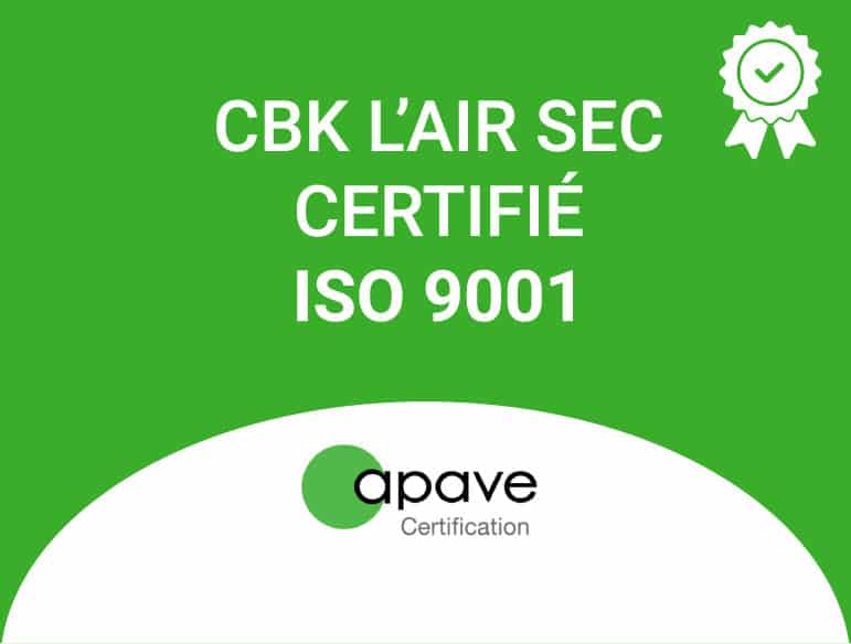 CBK L’Air Sec obtient la certification ISO 9001